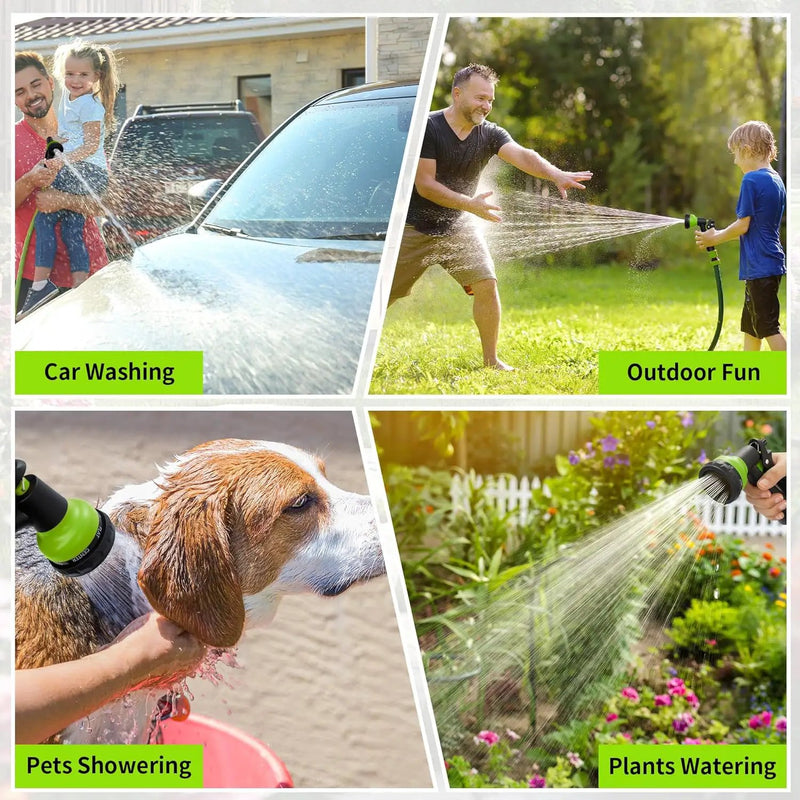 NEXCOVER Garden Hose Nozzle Sprayer - 7 Adjustable Watering Patterns Nozzle for Water Hose, Non-Slip Garden Spray Nozzle for Car Washing, Watering Plants, Pets Showering, Lawns Cleaning, Green by GreenHaven Gardens
