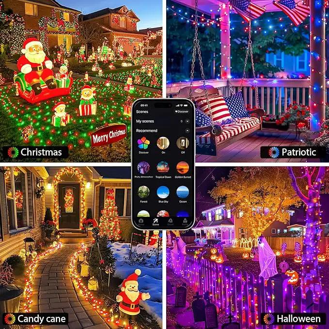 JMEXSUSS 800 LED Color Changing Christmas Lights Outdoor, 272ft 8 Modes Christmas String Lights Plug in, Waterproof Green Wire LED Christmas Tree Lights by GreenHaven Gardens