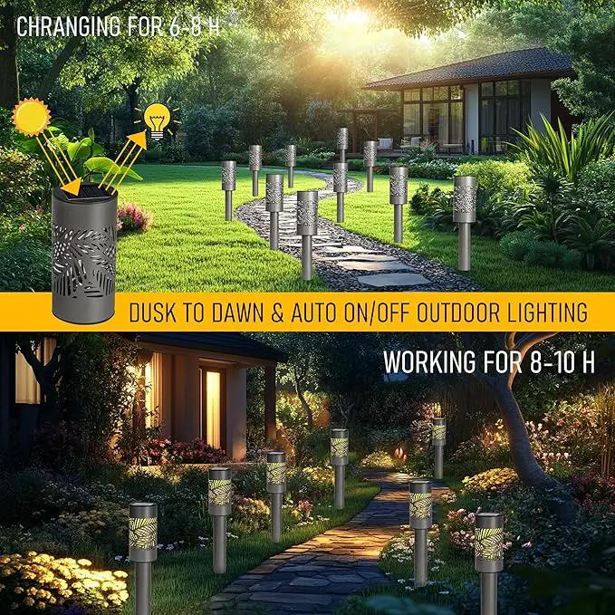 Dazzle Bright Solar Pathway Lights Outdoor, 12 Pack LED Warm White Waterproof Solar Powered Landscape Lights for Walkway Driveway Lawn Patio Yard Garden by GreenHaven Gardens