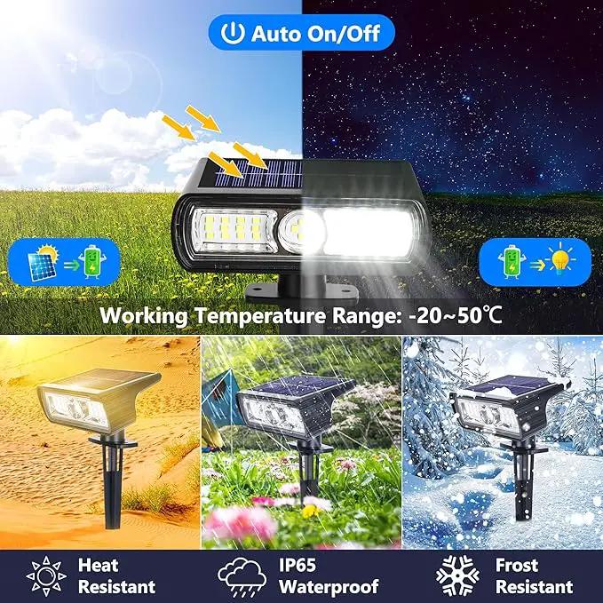 Toodour Solar Spot Lights Outdoor, 6 Pack Christmas Lights With 2 Modes, Waterproof Solar Powered Flood Landscape Lighting for Yard Garden Pathway Walkway Xmas Decor - Cool White by GreenHaven Gardens