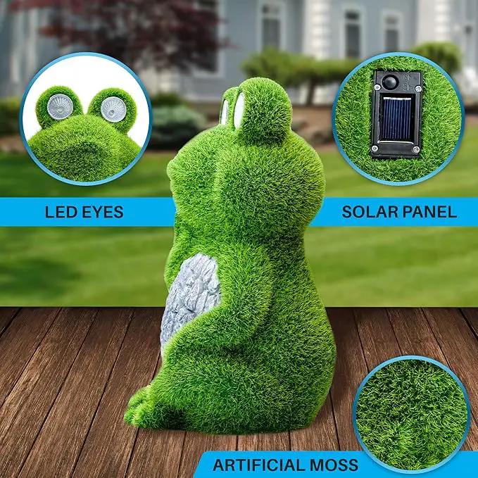 Large Frog with Light Up Eyes for Outdoors - Solar Powered Garden Frog Statue, Whimsical Outdoor Decor - Frog Solar Outdoor by GreenHaven Gardens