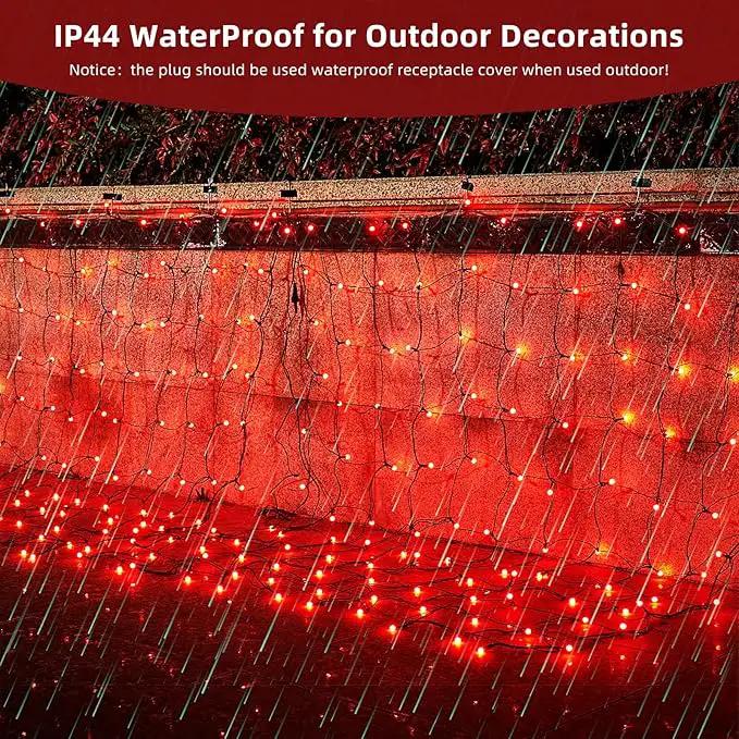 Led Net Lights Christmas Lights Outdoor Red Christmas Net Lighting with 121Led Mini Globe Lights 5ftx5ft, Outdoor Indoor Fairy Mesh Net Lights for Christmas Trees, Bushes, Shrubs Decorations by GreenHaven Gardens