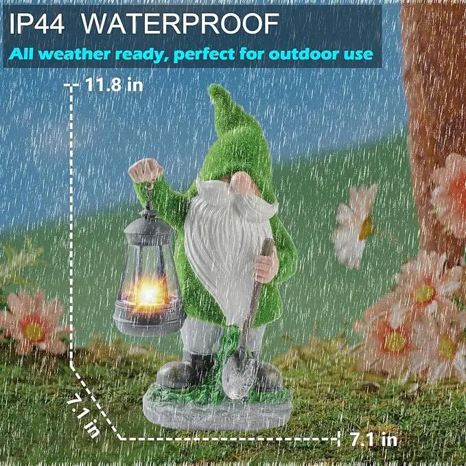 Elenon Garden Gnome Decor Solar Lights, Solar Elf Garden Figurines Outdoor Decorative, Solar Yard Art Garden Sculptures & Statues for Patio Yard Pathway by GreenHaven Gardens