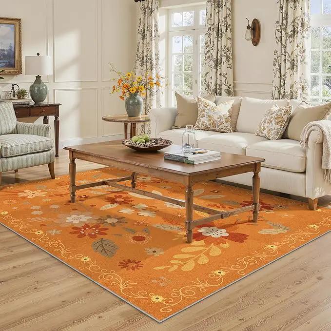 GENIMO Indoor Outdoor Area Rug 5' X 7' Waterproof, Washable Door Mat Non Shedding, Easy Cleaning Floral Outdoor Carpet for Patio, Entryway, Porch, Bathroom, Living Room, Bedroom, Backyard by GreenHaven Gardens