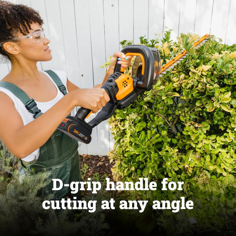 WORX WG261 22" 20V Cordless Hedge Trimmer, Battery & Charger Included by GreenHaven Gardens