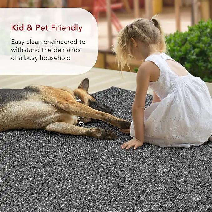 nuLOOM 3' x 5' Solid Hand Braided Indoor/Outdoor Area Rug, Pet-Friendly, High Traffic, Weather Resistant, for Patio, Balcony, Bedroom, Living, Dining Room, Wynn Charcoal by GreenHaven Gardens