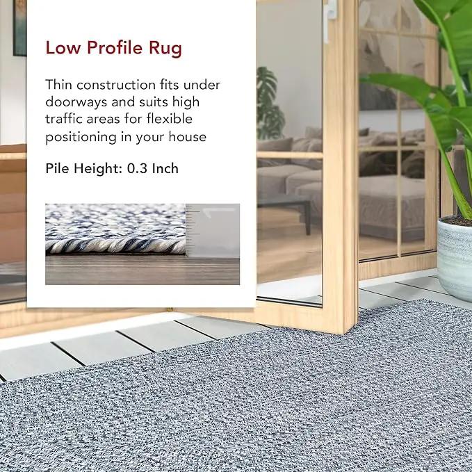 nuLOOM Oval 3' x 5' Solid Hand Braided Indoor/Outdoor Area Rug, Pet-Friendly, High Traffic, Weather Resistant, for Patio, Balcony, Bedroom, Living, Dining Room, Wynn Navy by GreenHaven Gardens