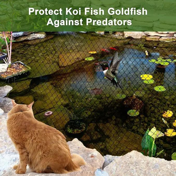 Pond Netting, Pond Netting for Koi Ponds 14 x 14 FT Pond Net, Heavy Duty Woven Fine Mesh Pond Garden Pool Netting Kit for Leaves to Catch Leaves and Debris, Protects Koi Fish from Birds Cats Predators by GreenHaven Gardens