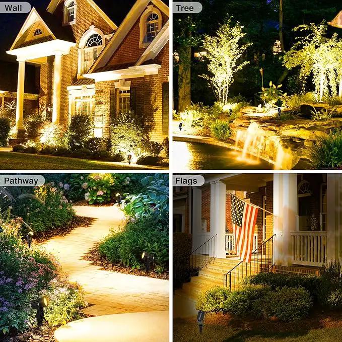 Solar Spot Lights Outdoor, Solar Landscape Spotlights IP65 Waterproof 9.8ft Cable,Auto On/Off Outdoor Wall Lights for Garden Yard Driveway Porch Walkway Pool (3000K Warm White) by GreenHaven Gardens