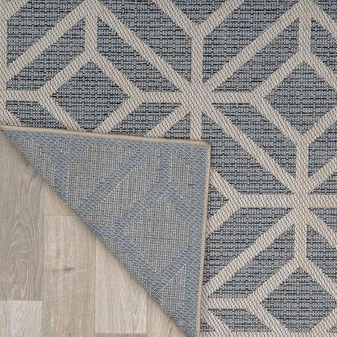 Rugshop Contemporary Geometric Indoor/Outdoor Area Rug 2' X 3' Blue by GreenHaven Gardens