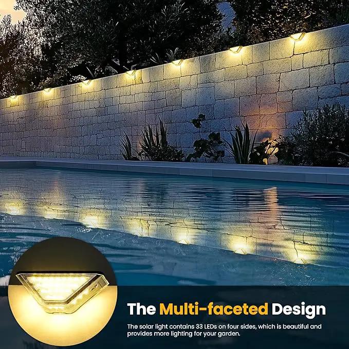 SOLPEX Solar Step Lights Outdoor,Solar Deck Lights for Outside,Two-Sided Stair Lights with 33 LEDs,Waterproof IP65 for Garden,Fence,Deck,Steps,Stair,Porch（2 Pack,Warm White） by GreenHaven Gardens