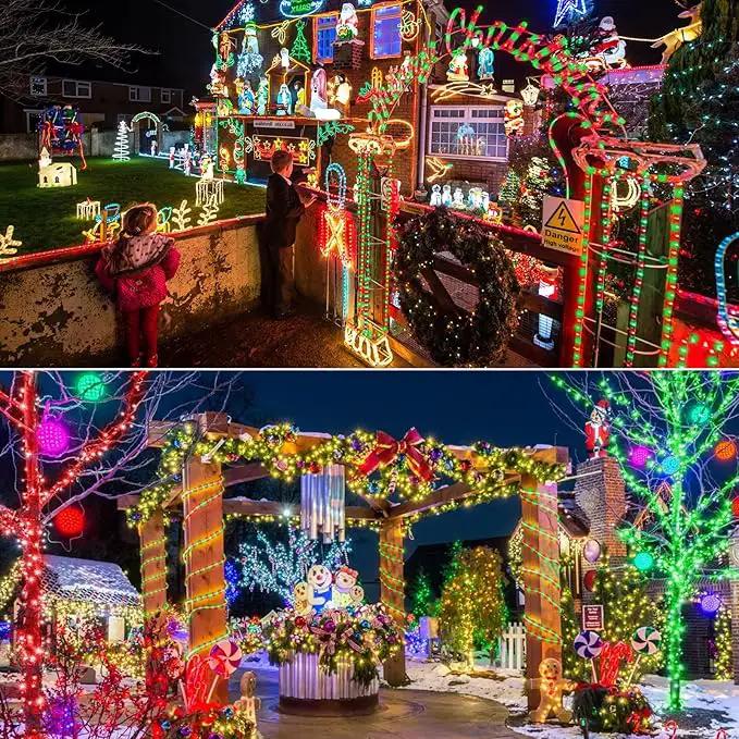 150ft LED Rope Lights Outdoor, 1080 LED Connectable and Flexible Tube Lights with 8 Modes, Waterproof LED Rope Lighting for Garden Patio Pool Bedroom PartyIndoor Outdoor Christmas Decor (Red & Green) by GreenHaven Gardens