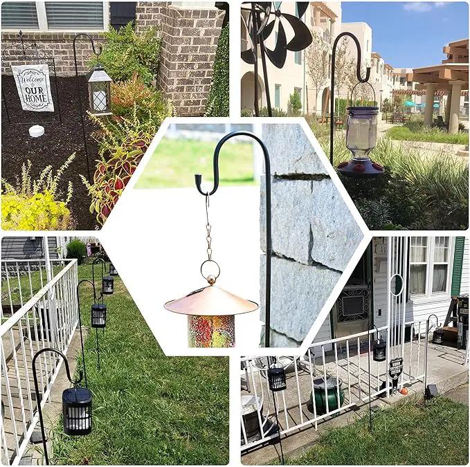Ottsuls Shepherd-Hooks 60" Adjustable for Bird-Feeder Lantern Plant-Hook Garden-Stake - Plant Stand Hanger for Outdoor Flower Basket, Bird Feeder Hanger Weddings Decor (2 Pack) by GreenHaven Gardens