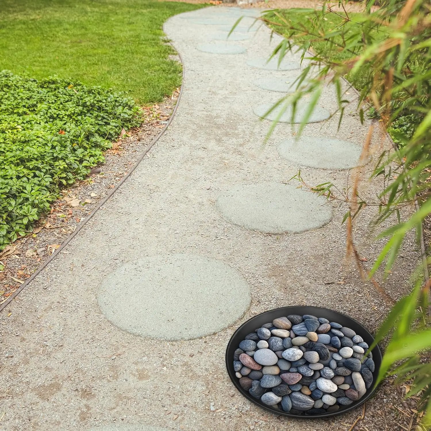 U0U 3 Size Round Stepping Stone Mold,10" 11.4" 12.6" Cement Molds for Concrete,Plastic Concrete Molds for Casting Garden Pathmate Pavement Precast and Forms Walkway by GreenHaven Gardens