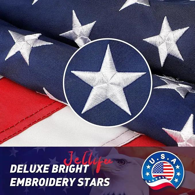 American Flag 2.5x4 Ft Embroidered Stars, Sewn Stripes, Brass Grommets US Flag Decorations, Outdoors Indoors USA Flags Polyester 2.5 x 4 Foot by GreenHaven Gardens