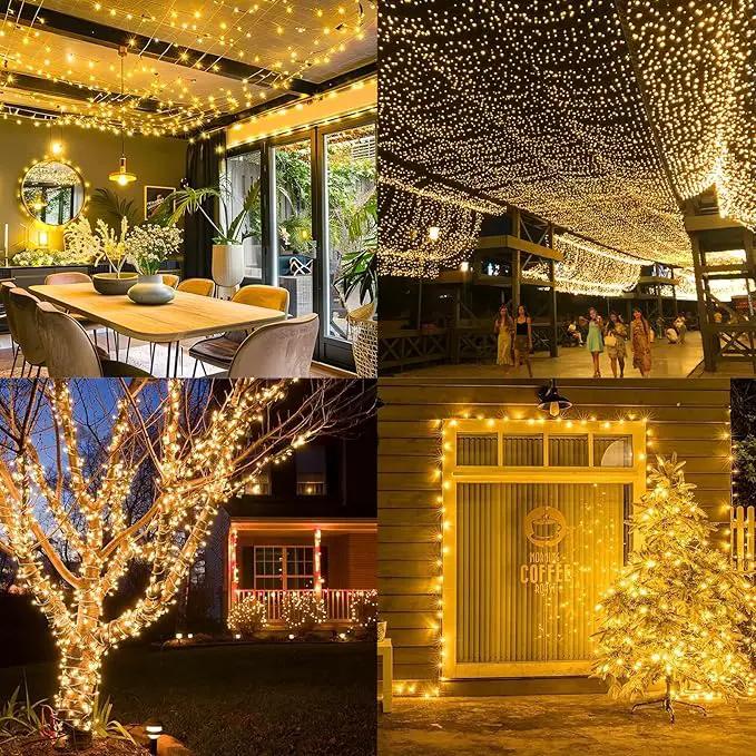 KNONEW 403ft 1000 LED Christmas String Lights Outdoor 8 Modes & Timer Fairy Light Plug in Waterproof LED Wedding Lights for Xmas Yard Tree Party Holiday Decorations (Warm White) by GreenHaven Gardens