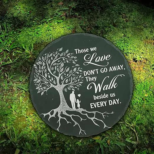 Memorial Stone Man and Child, Dad Memorial Gifts for Daughter, Memorial Gifts for Loss of Father, in Memory of Dad Garden Slate Stone, Sympathy Gift for Loss of Dad Memorial Plaque TNA3 by GreenHaven Gardens