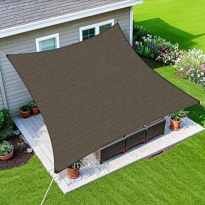 Amagenix Sun Shade Sail 15'X24' Curved Edge Outdoor Shade Canopy Mocha Breathable 95% UV Block Shade Cloth for Patio Garden Backyard (We Make Custom Size) by GreenHaven Gardens