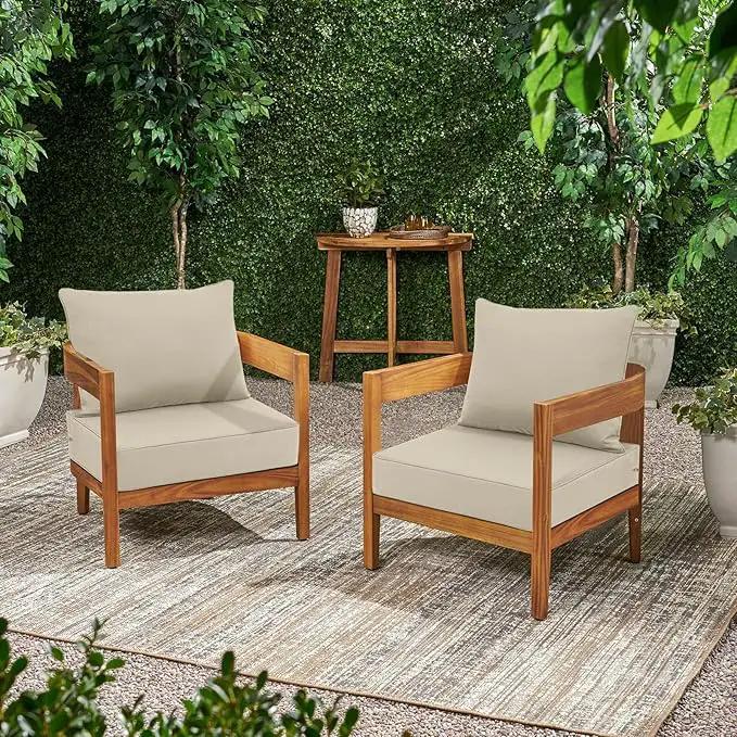 Favoyard Outdoor Seat Cushion Set 24 x 24 Inch Water-Resistant & Fade-Resistant Patio Furniture Cushions with Removable Cover Deep Seat & Back Cushion with Handle and Adjustable Straps for Chair Sofa by GreenHaven Gardens