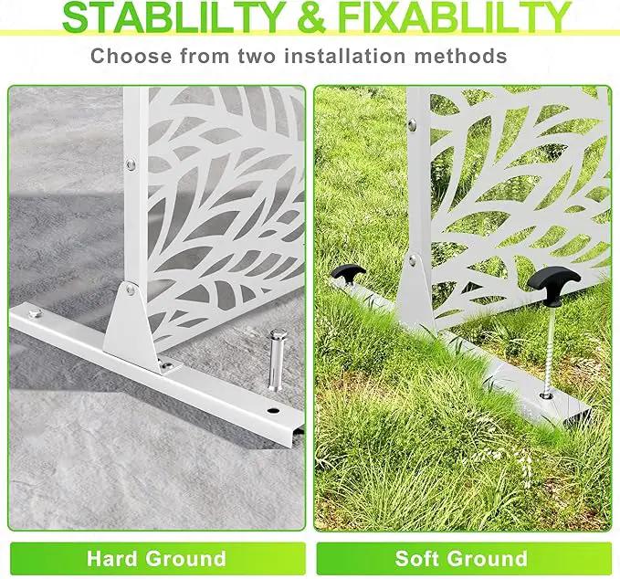 Outdoor Privacy Screen,72" H×47" W Metal Privacy Screen, Freestanding Privacy Fence Panels for Patio by GreenHaven Gardens