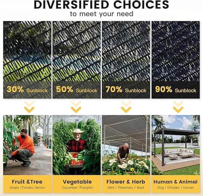 VICLLAX 50% Shade Cloth, 6x16FT Durable Black Mesh Trap with Every 3 FT Grommet, Sun Shade Fabric Netting for for Plants Cover, Greenhouse, Chicken Coop, Barn Kennel, Garden Patio by GreenHaven Gardens