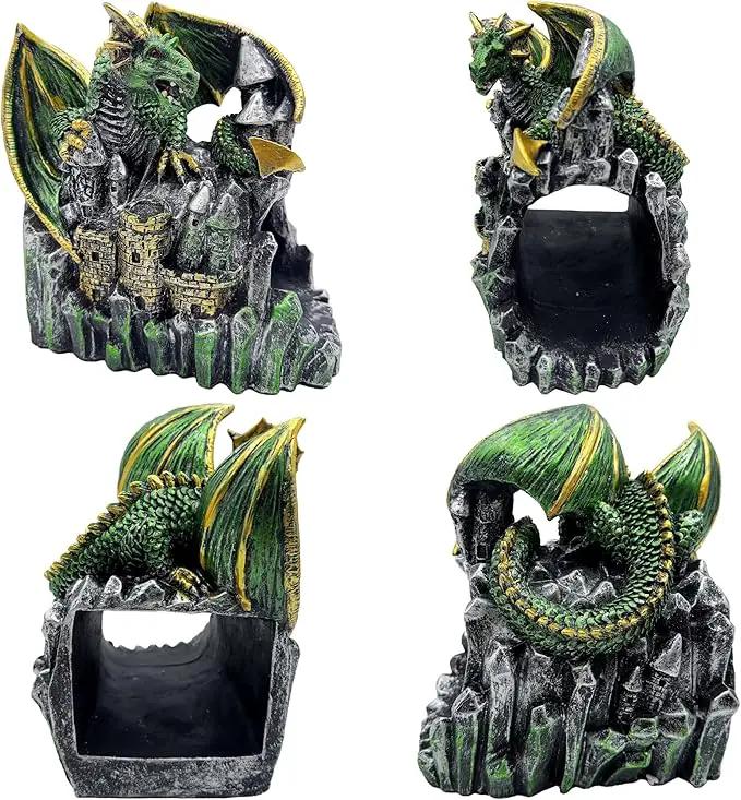 Magical Dragon Statue Gutter Downspout Extender, Garden Ornament, Decor Downspout Diverter, Perfect Rain Diverter for 3"x4" Downspouts, Eco-Friendly Resin, Perfect Outdoor Decor Gift by GreenHaven Gardens