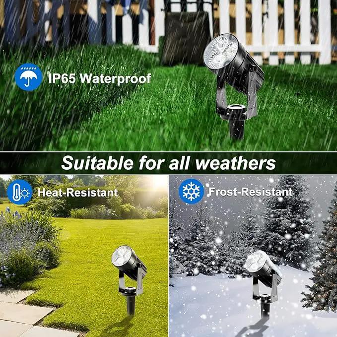 Solar Spot Lights Outdoor, Solar Landscape Spotlights IP65 Waterproof 9.8ft Cable, Auto On/Off Outdoor Wall Lights for Garden Yard Driveway Porch Walkway Pool (1-in-1 6000K Cold White 4 Pack) by GreenHaven Gardens