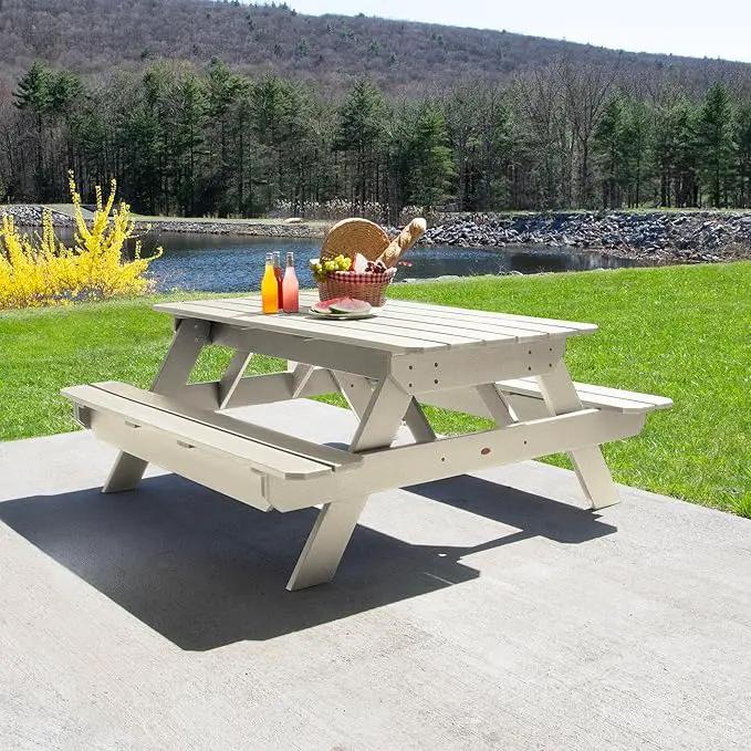 highwood Hometown Picnic Table, 6 Foot, Whitewash by GreenHaven Gardens