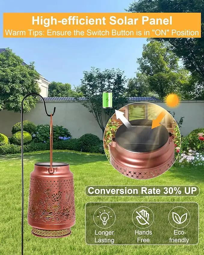 Hummingbird Solar Lanterns Outdoor Waterproof, Mothers Day Gifts Birthday Gifts for Women Mom Grandma Sister, Hanging Solar Lantern Garden Decor for Outside Yard Patio Porch Pathway Lawn Balcony by GreenHaven Gardens
