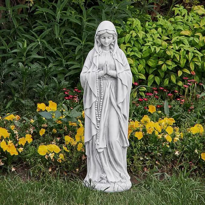 TOETOL Virgin Mary Praying Statue 29.9 Inch Tall Outdoor Garden Religious Decorations Statue Clearance for Home Yard Patio Lawn Hallway Decor Sculpture Magnesium Oxide Stone by GreenHaven Gardens