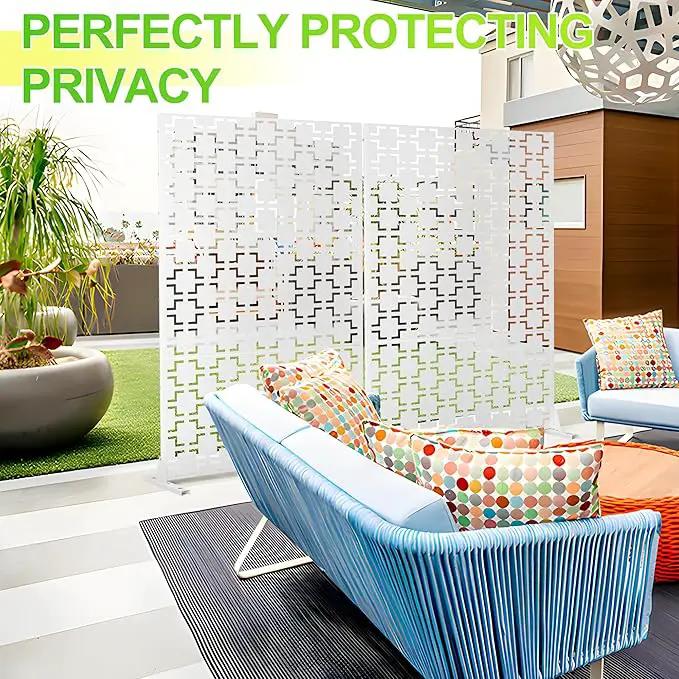Outdoor Privacy Screen,72" H×47" W Metal Privacy Screen, Freestanding Privacy Fence Panels for Patio by GreenHaven Gardens