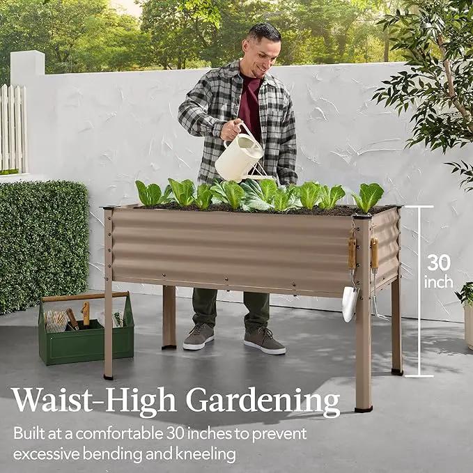 Best Choice Products 48x24x30in Galvanized Raised Garden Bed, Metal Elevated Planter Box, Vegetable Garden for Backyard, Patio, Balcony - Dark Green by GreenHaven Gardens