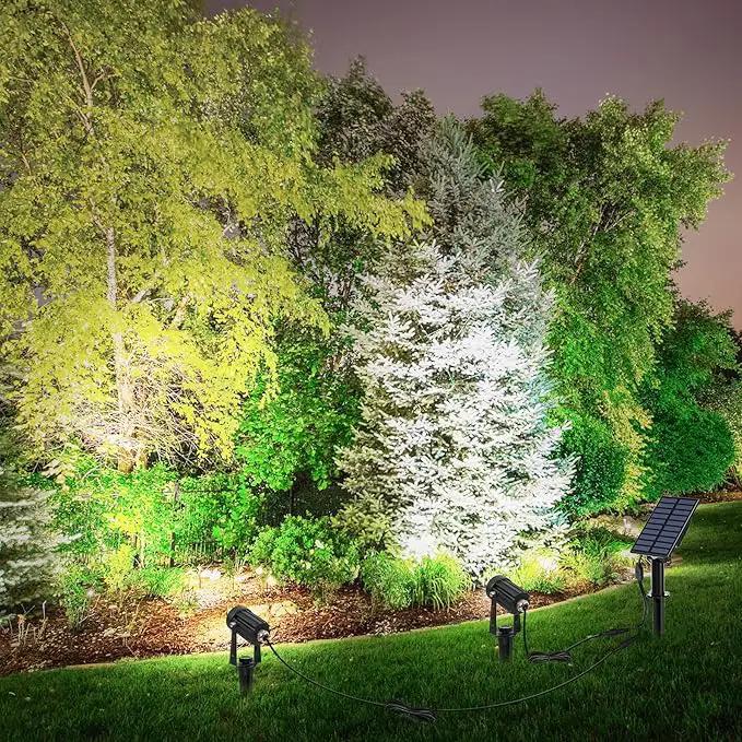 Solar Spot Lights Outdoor, 2-in-1 Solar Landscape Spotlights IP65 Waterproof 9.8ft Cable,Auto On/Off Outdoor Wall Lights for Garden Yard Driveway Porch Walkway Pool(6000K White) by GreenHaven Gardens