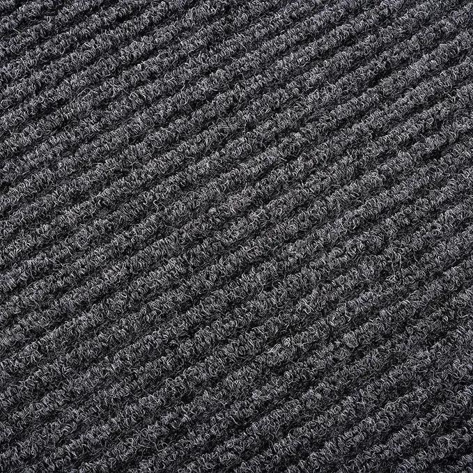 Low Profile Rubber Door Mat, 60x35inch, Heavy Duty, Durable Doormat, Indoor and Outdoor, Waterproof, Easy Clean Shoe Scraper, Home Rug Welcome Mats for Entryway, Patio, Porch, Grey by GreenHaven Gardens