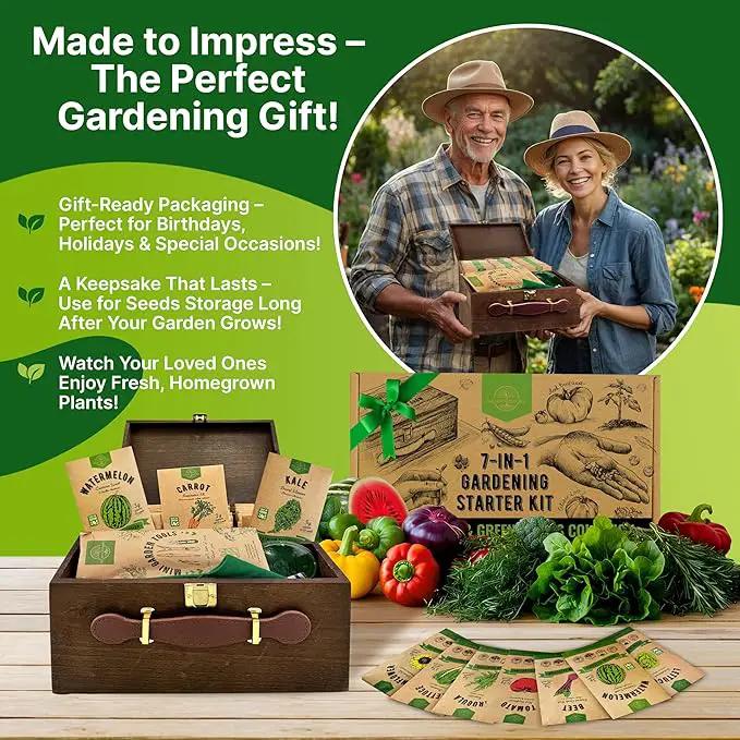 75 Vegetable & Greens Seeds Variety Pack, Garden Seed Starter Kit - Over 44,700 Non-GMO Heirloom Seeds for Planting Vegetables and Greens, Seeds Gift Seed Box with Gardening Supplies, Survival Kit by GreenHaven Gardens