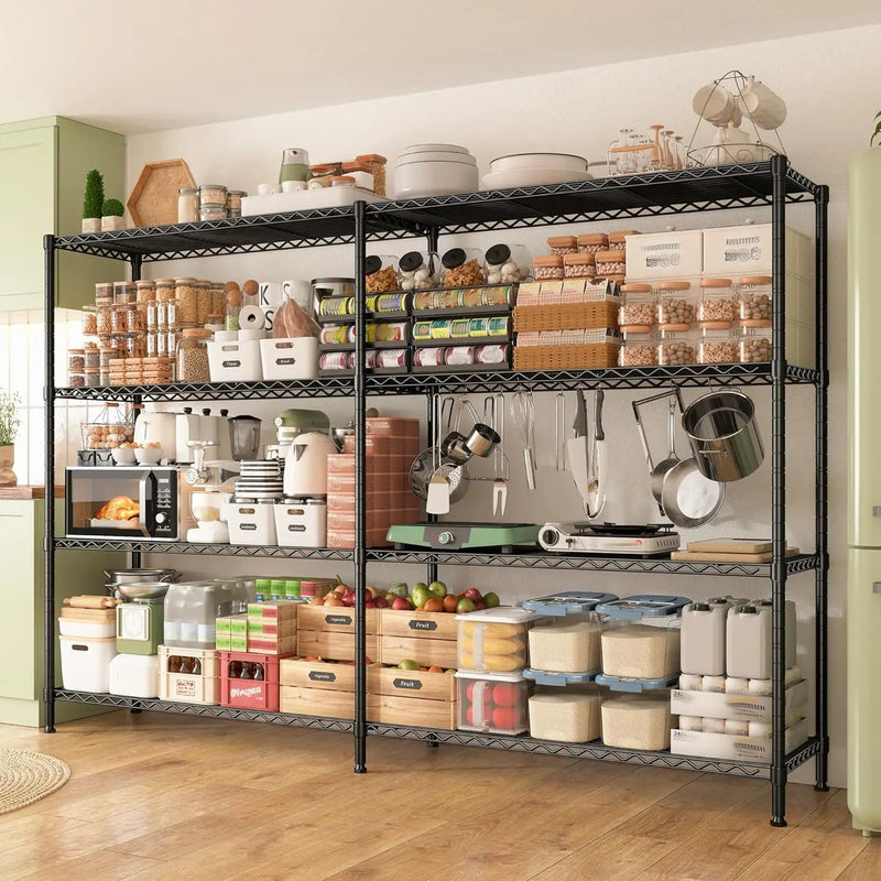 REIBII 70"W Metal Shelving, Storage Shelves 4-tier Wire Shelving Unit Load 1240LBS Metal Shelves for Storage Adjustable Shelving Rack for Pantry Kitchen Commercial school Garage 70"W*15.8"D*62.9"H by GreenHaven Gardens