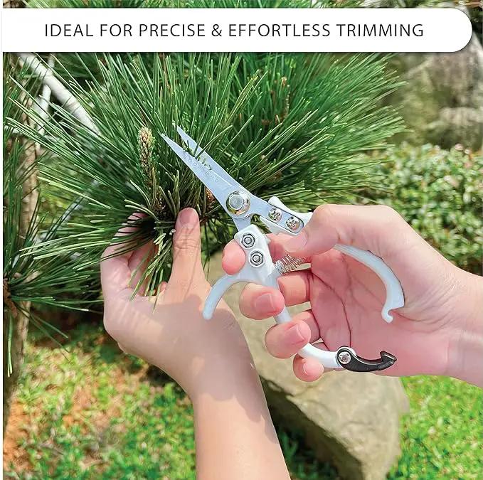 Plant Pruning Shears with Vegan Leather Sheath Garden Trimming Scissors with Belt Holster Bonsai Trimmers Herb Snips Flower Clippers Garden Tools 2 Piece Bundle (White & Black) by GreenHaven Gardens