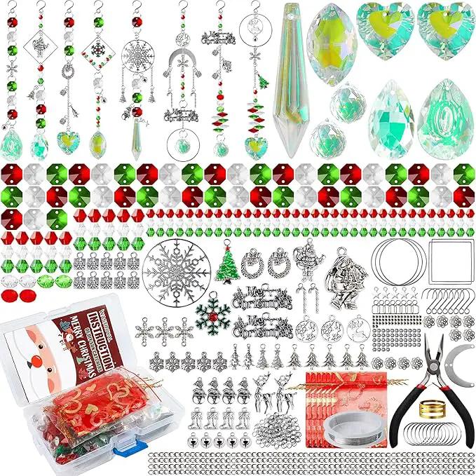 WASTROYAL 500 Pcs+ DIY Suncatcher Making Kits for Adults Crystal Christmas Sun Catchers Crafts Rainbow Maker for Christmas Decor Indoor Window Christmas Favors Sun Catcher Craft (Christmas) by GreenHaven Gardens