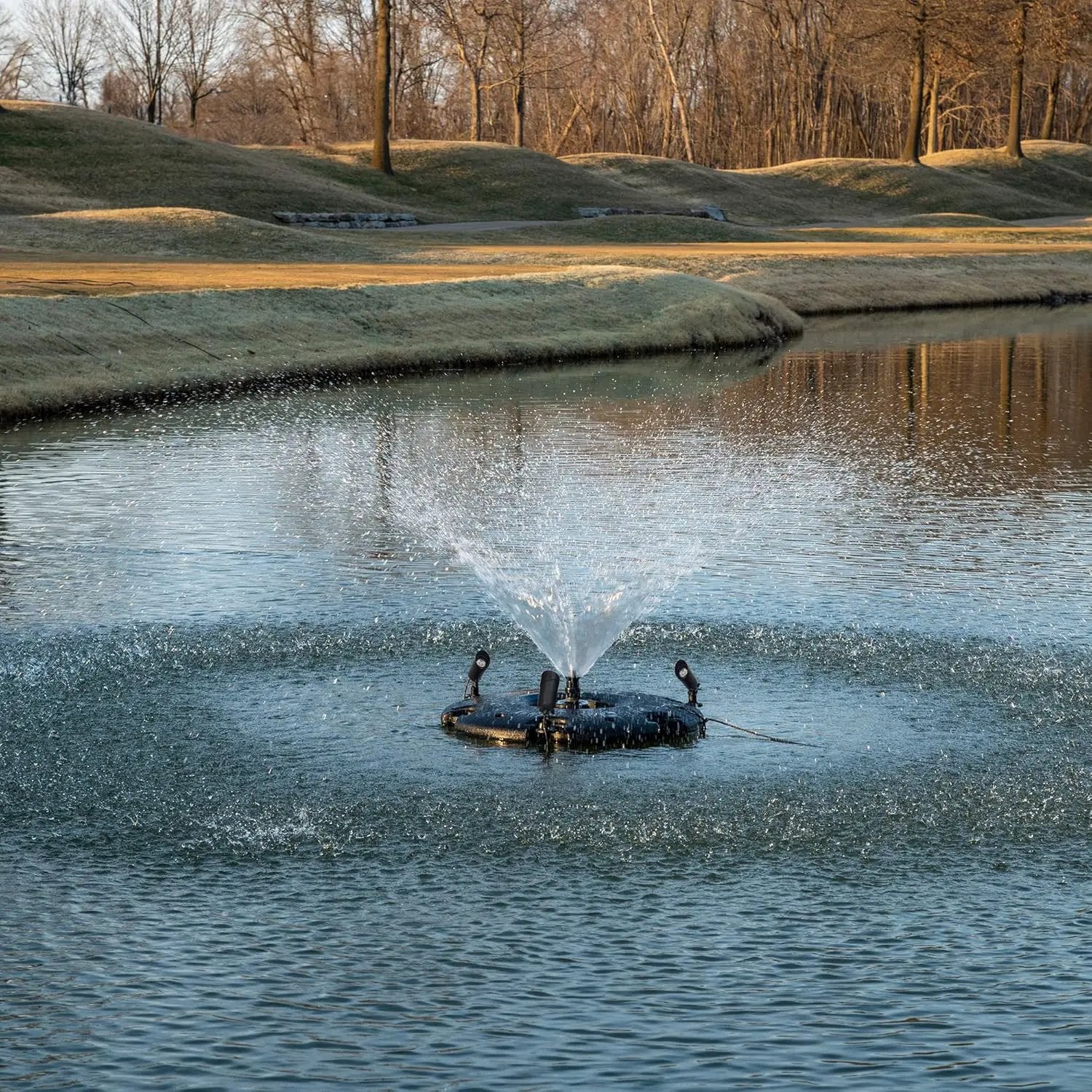 HALF OFF PONDS Floating Fountain – 1/4 HP Pond Aerator, 100' Cord – 3000 GPH Water Pump – 9 Spray Patterns – Energy-Efficient – for Small Ponds & Water Gardens by GreenHaven Gardens