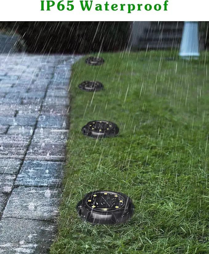 Biling Solar Outdoor Lights - 12 Pack, Bright Uplight Sidelight, Waterproof Deck Lights for Yard, Walkway, Garden, Poolside (White) by GreenHaven Gardens