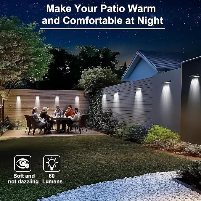 Solar Fence Lights Outdoor Waterproof IP65, 8 Pack Fence Lights Solar Powered 60 Lumens Auto On/Off Step Wall Lights Outside Decorations for Yard, Porch, Patio, Stairs, Pool, Deck, Garden-White Light by GreenHaven Gardens