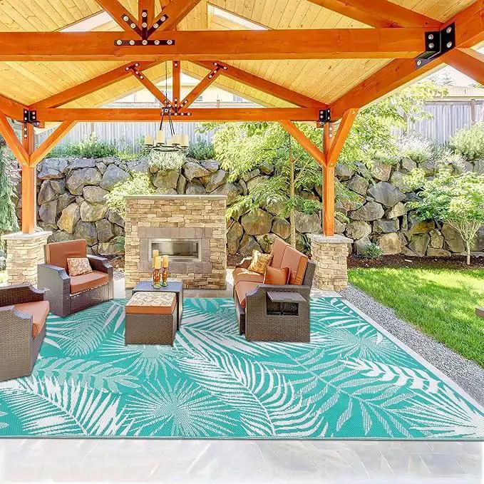 HiiARug Outdoor Rug 6x9Ft Waterproof for Patios Clearance, Reversible Plastic Straw Patio Mat Large Area Rugs RV Mats for Outside Trailers Campers Porch Deck Beach Backyard by GreenHaven Gardens