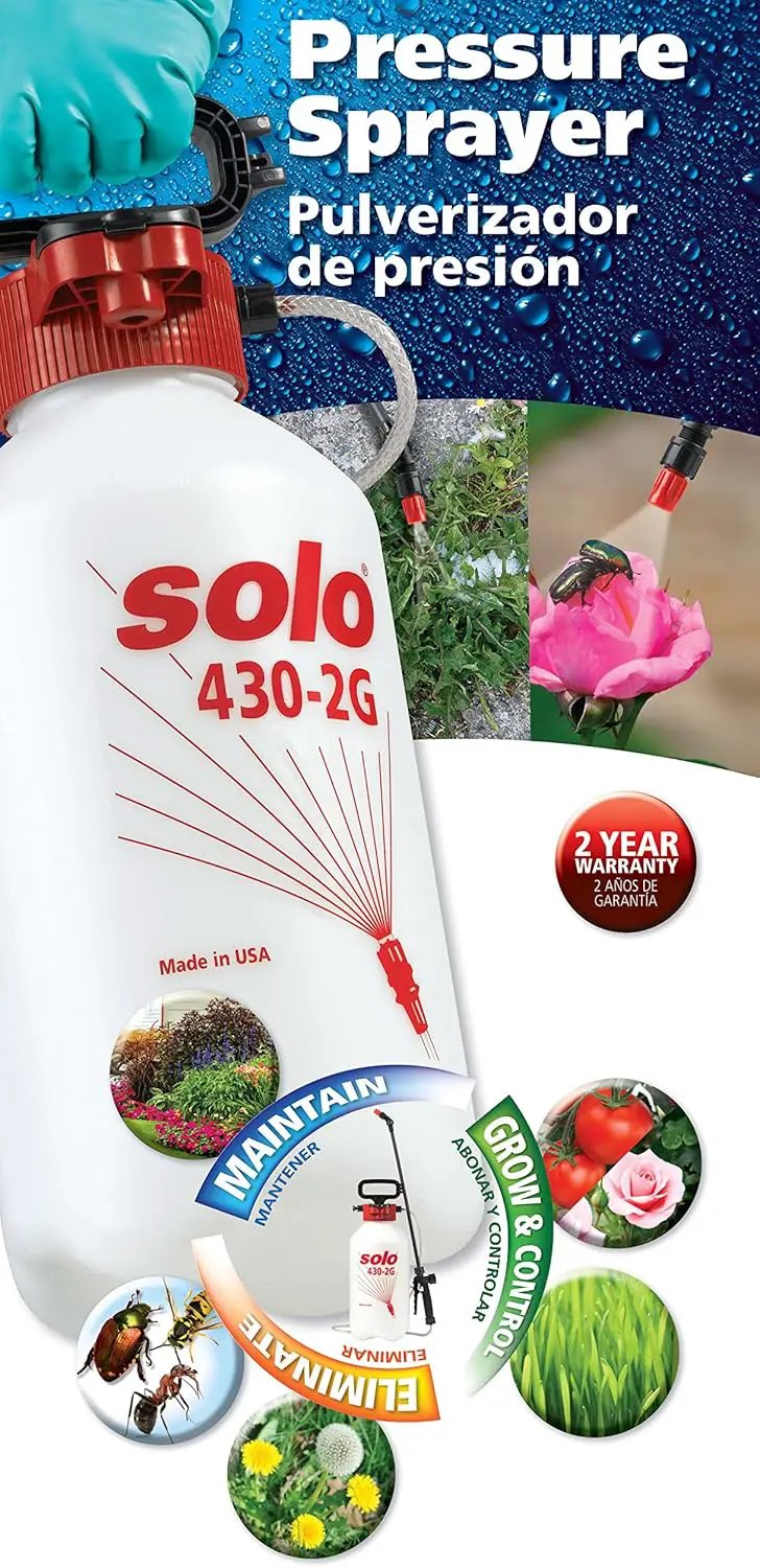 Solo 430-2G 2-Gallon Farm and Garden Sprayer with Nozzle Tips for Multiple Spraying Needs by GreenHaven Gardens