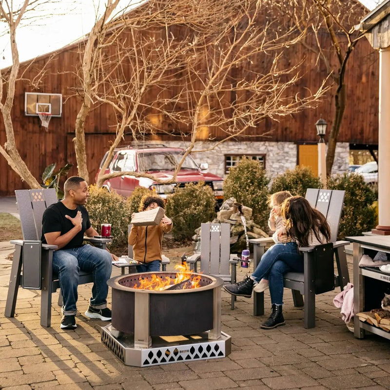 Breeo Smokeless Fire Pit (X Series 30, Corten Steel) | 34.5 inch Smokeless Firepit for Outside | 94 Pounds | Ideal for Families Compatible with Wide Range of Breeo Accessories by GreenHaven Gardens