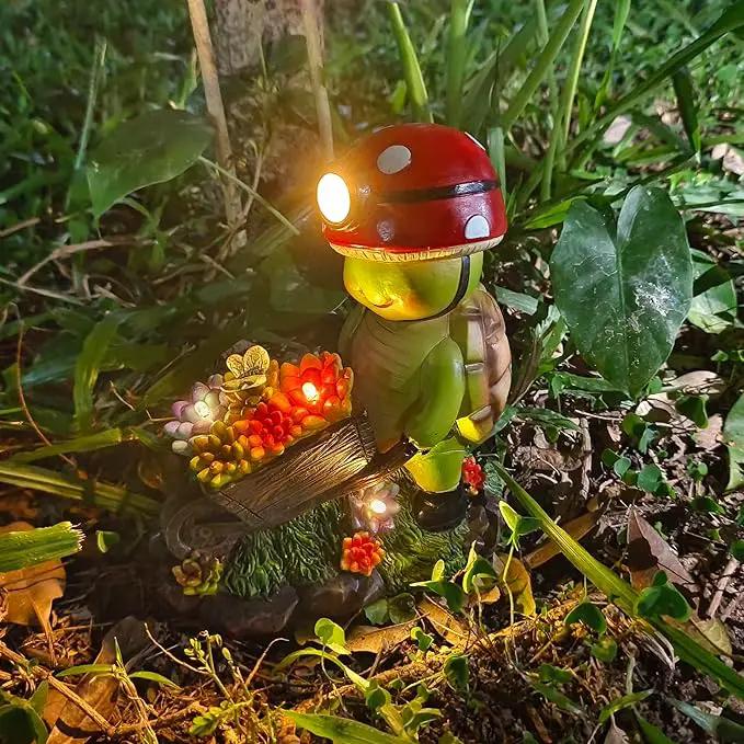 Solar Light Turtle Outdoor Garden, Turtle Solar Light for Yard Patio Decor 4 LED Solar Powered Lighting Outside Light Up Turtle Garden Statue Gardening Gift for Women Cute Decor by GreenHaven Gardens