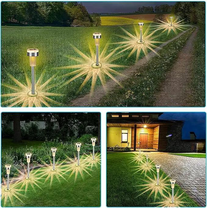 TWINSLUXES 16 Pack Solar Pathway Lights Outdoor Dual Light Source LED Solar Waterproof Pathway Lights for Garden Patio and Walkway Decoration Warm White. by GreenHaven Gardens