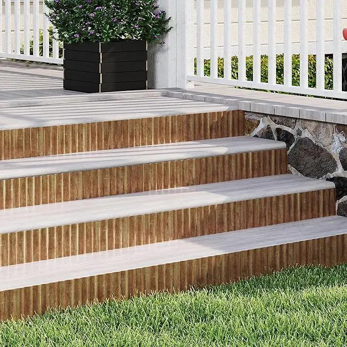 Metal Garden Edging Border, Corrugated Steel Landscaping, DIY for Lawn (Rusty, 8 Inch x 10FT) by GreenHaven Gardens