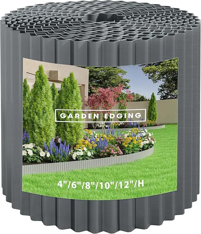 Metal Garden Edging Border, Corrugated Steel Landscaping, DIY for Lawn (Black, 10 Inch x 10FT) by GreenHaven Gardens