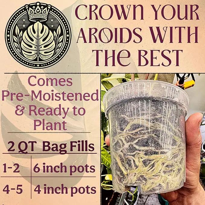 Craft Aroid Potting Mix- Elite Alocasia, Philodendron, Monstera Soil Mix, Chunky, Well Draining Potting Soil for Indoor Plants, All Tropical Plants & Houseplants, Synthetic & Peat Free 2QT by GreenHaven Gardens