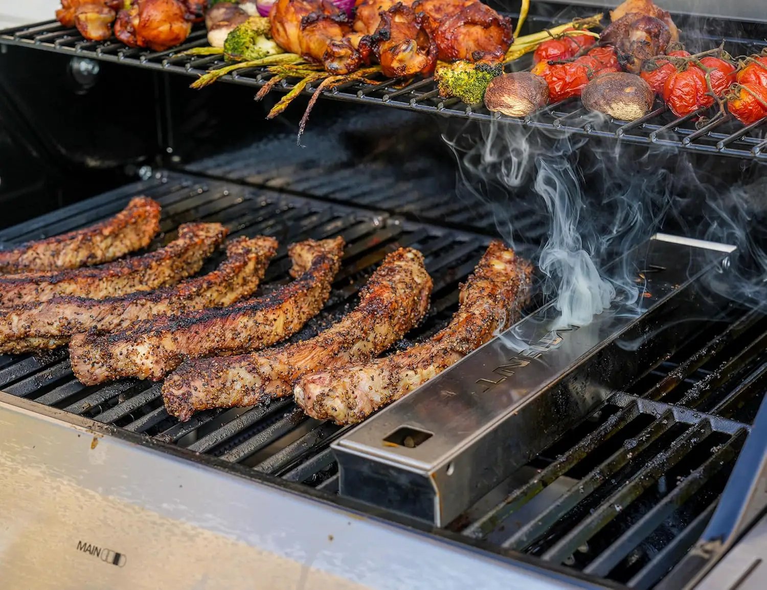 Monument Grills Larger 4-Burner Propane Gas Grills Stainless Steel with Smoke Box(2 items) by GreenHaven Gardens